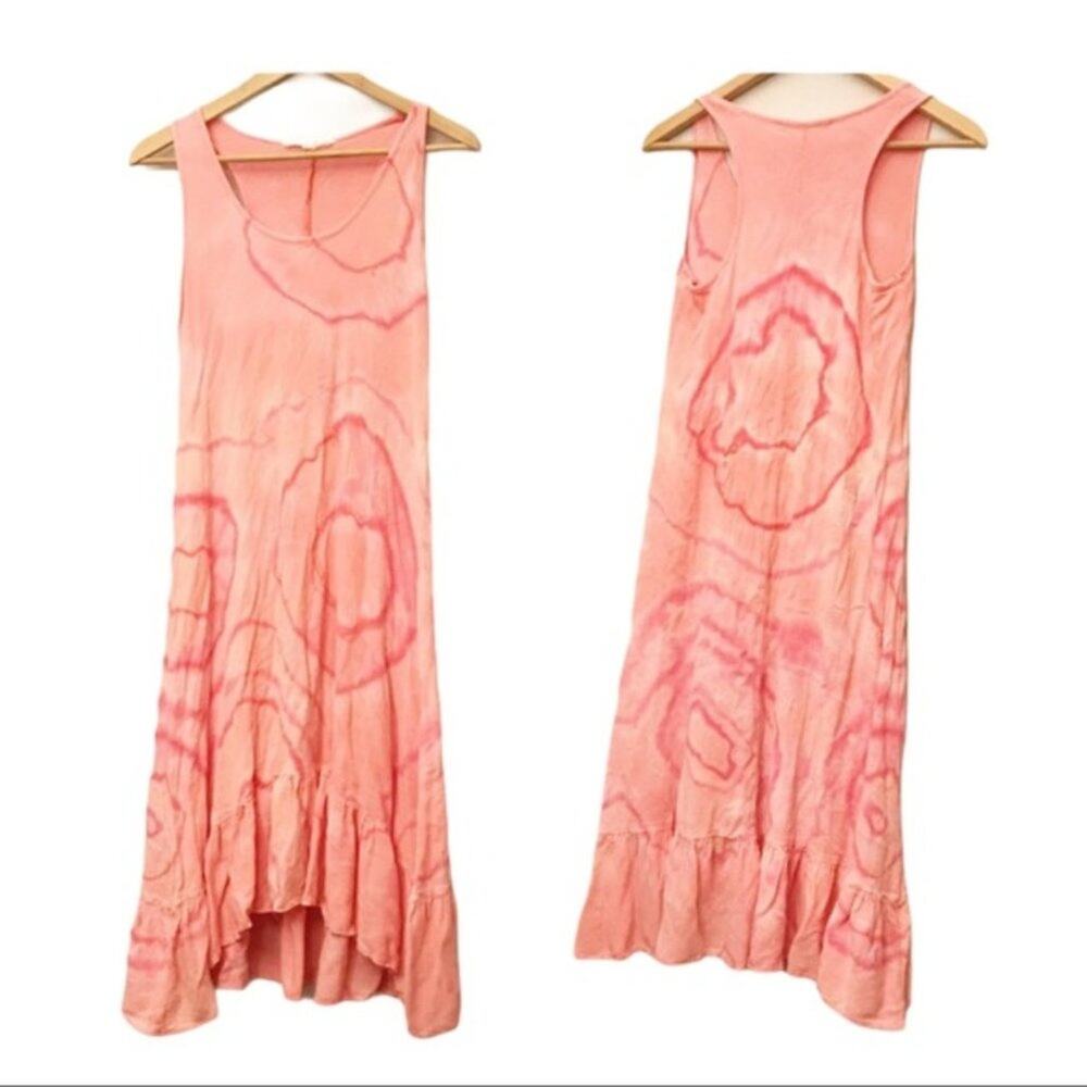 Lovestitch Bleach Dye Pink Dress Sleeveless